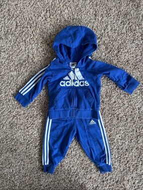 adidas Royal Blue Hoodie and Jogger Set for Toddlers